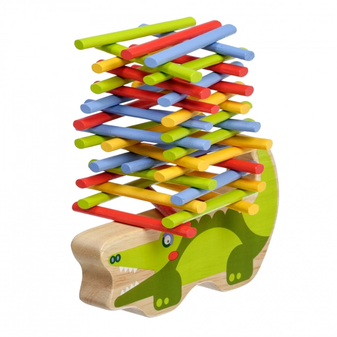 Jeu d'Équilibre en Bois Crocodile
