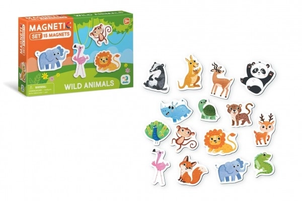Aimants Safari 15pcs dans une boîte 17x11x3cm