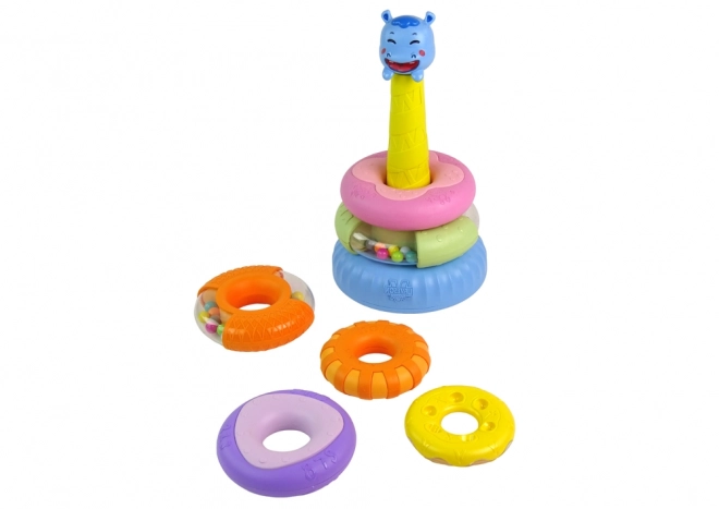 Pyramide éducative avec anneaux colorés / donuts