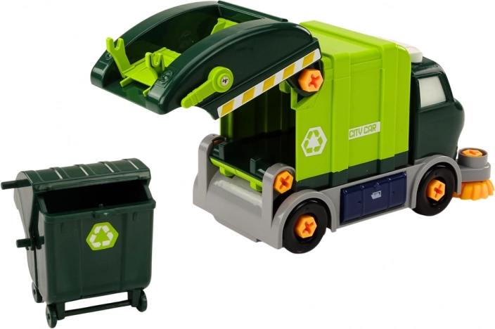 Camion de recyclage avec poubelle