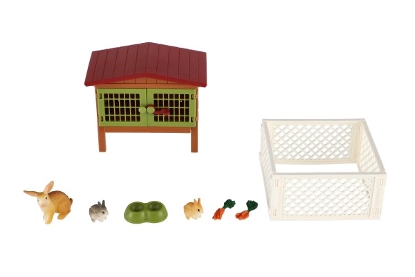 Clapier avec enclos et accessoires pour enfants