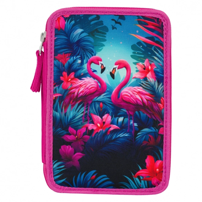 BAAGL Trousse scolaire trois étages Flamants roses