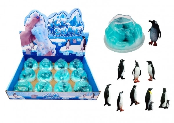 Slime avec un pingouin dans un glacier