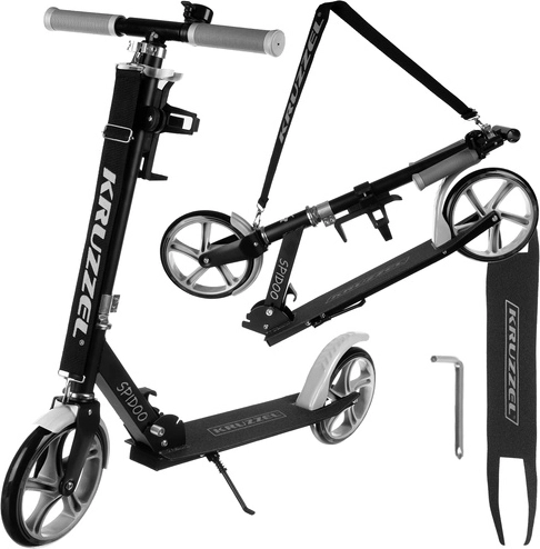 Trottinette de ville pliable pour enfants avec grandes roues (200 mm) – gris