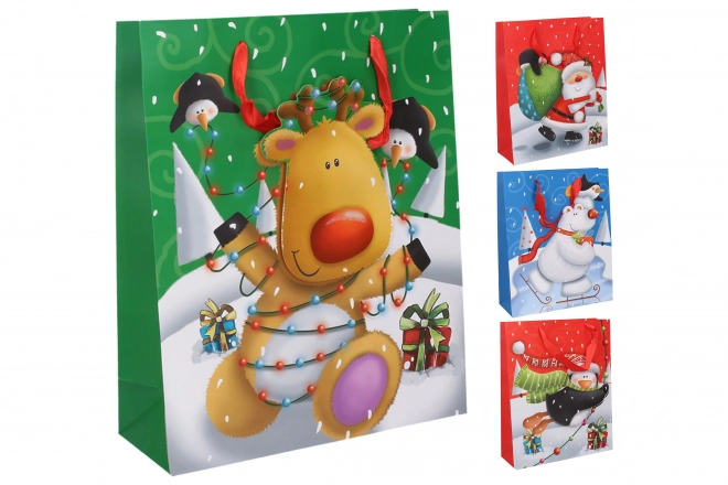 Sac cadeau L 39x30x12 cm Noël