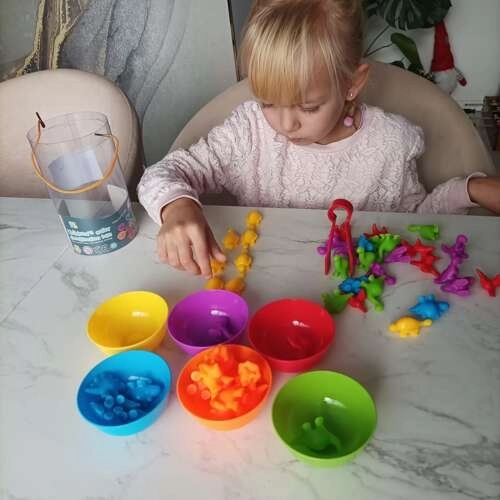 Jeu montessori en bois Apprends à compter – Dinosaures