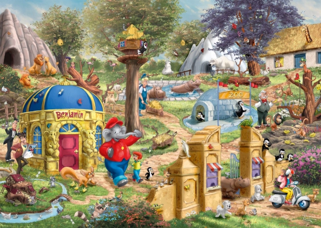 Puzzle Benjamin Kvítko : Journée au Zoo de Neustadt 1000 pièces