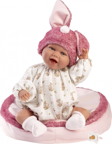 Poupée bébé réaliste avec sons et corps en tissu doux - Llorens