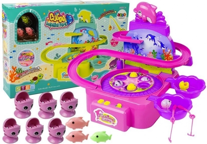 Jeu de pêche rose avec effets sonores