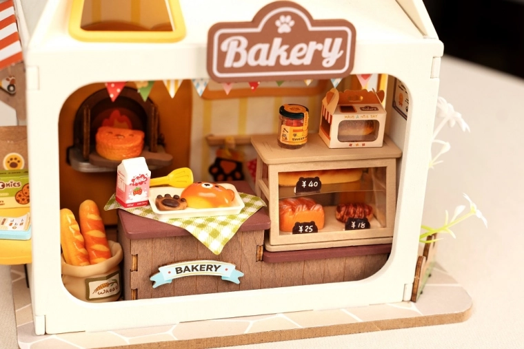 Mini-univers détaillé rempli de pâtisseries