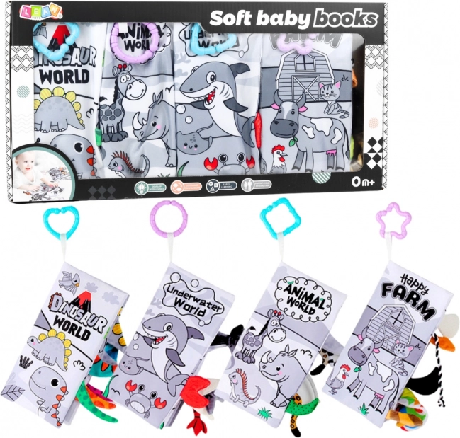 Ensemble de livres sensoriels doux pour bébés 4 pcs