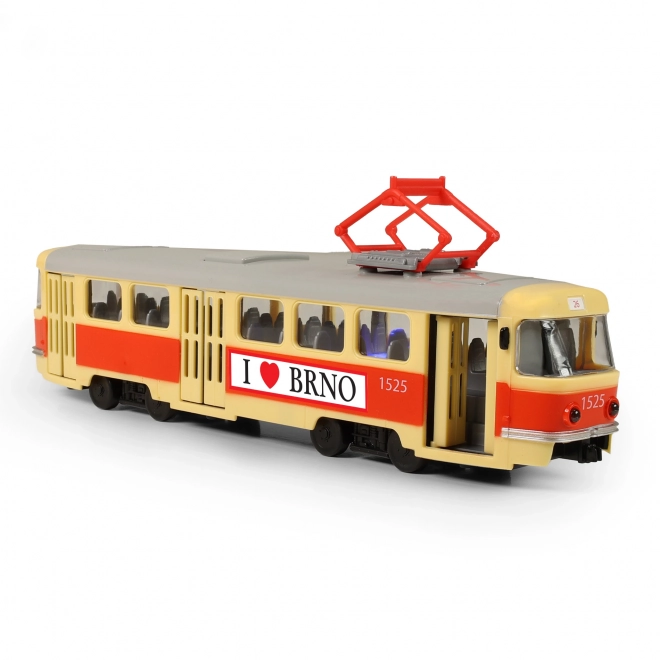 Tramway qui annonce les arrêts en tchèque 28 cm BRNO