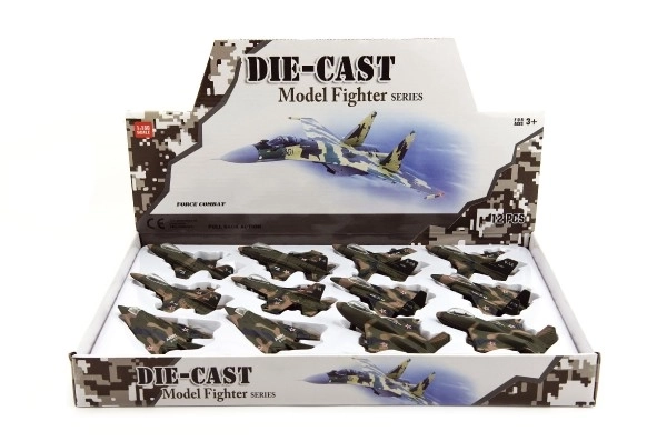 Avion/chasseur militaire métal/plastique 9cm