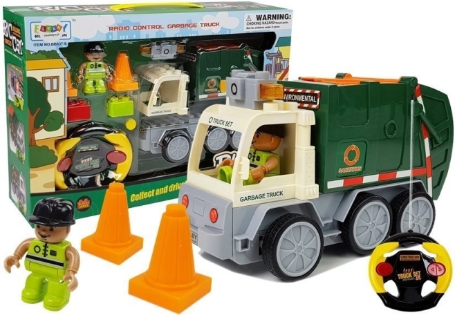 Camion poubelle télécommandé avec accessoires
