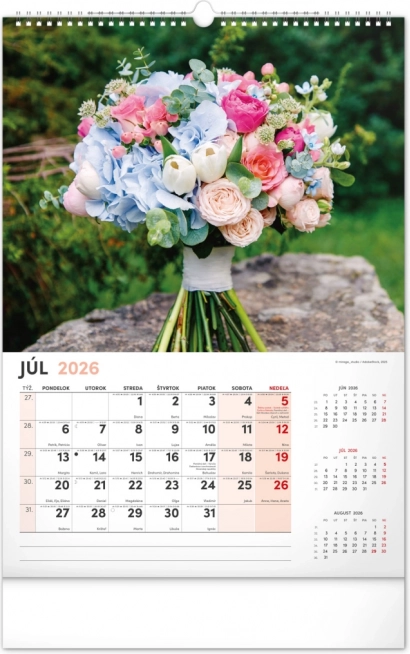 Calendrier mural Fleurs 2026