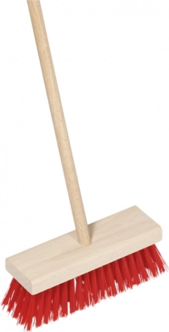Balai pour enfants en bois de hêtre avec poils rouges 65 cm