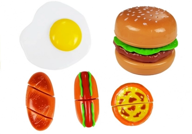 Ensemble pour couper les burgers dans une boîte
