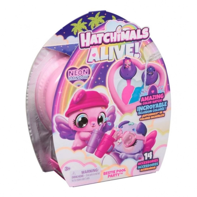 Animaux Hatchimals à la fête de la piscine