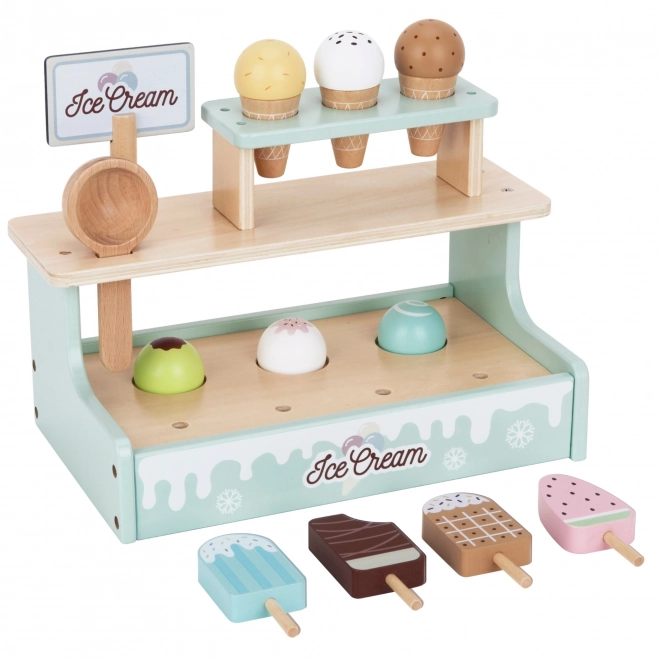 magasin de glace en bois Woopie Green, ensemble de jeu