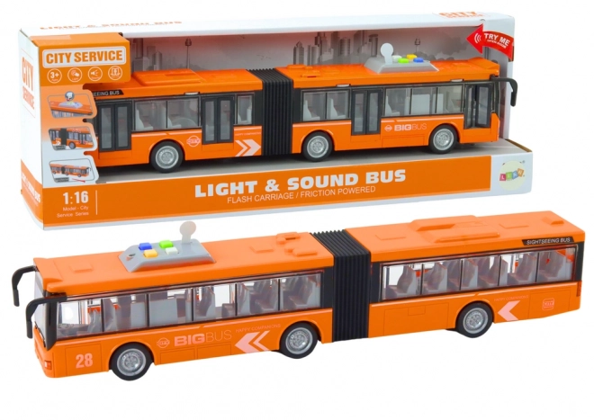Bus articulé de ville 1:16 Conduite Lumières Sons Orange