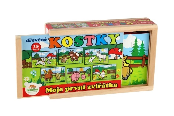 Blocs en bois Mes premiers animaux 15 pcs
