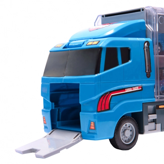 Camion avec voitures de police