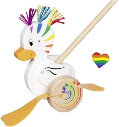 caneton arc-en-ciel Lou à pousser avec bâton