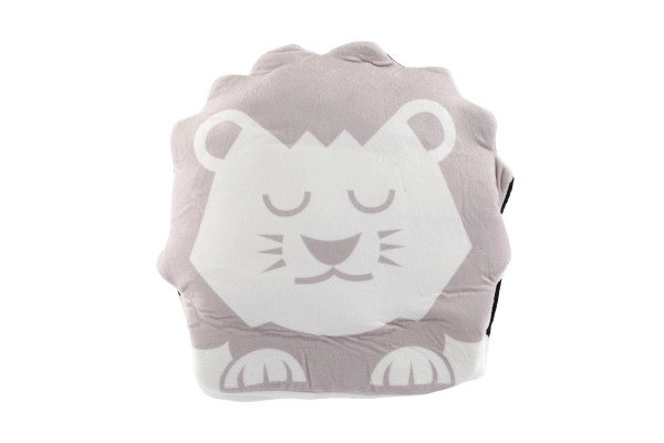 Coussin en peluche 35x30cm noir et blanc en sac 0+