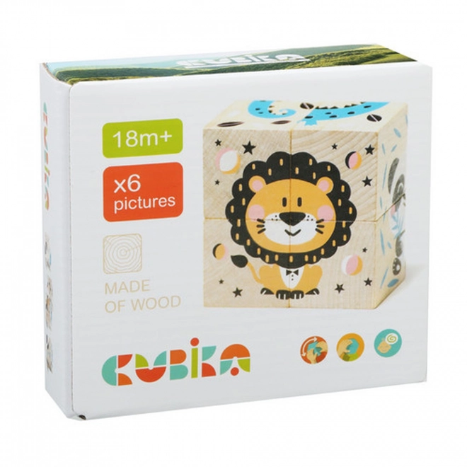 Animaux joyeux blocs de construction en bois CUBIKA