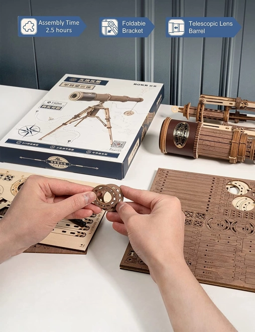 ROBOTIME Rokr Modèle en Bois de Télescope Monoculaire