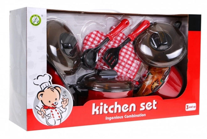 Ensemble de cuisine pour enfants 3+ avec casseroles, ustensiles de cuisine et répliques alimentaires, 22 pièces