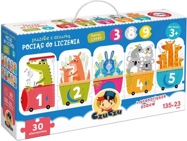 Puzzle à trou – train pour apprendre à compter