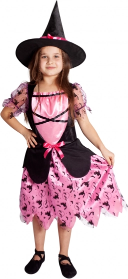 Déguisement d’enfant sorcière rose M
