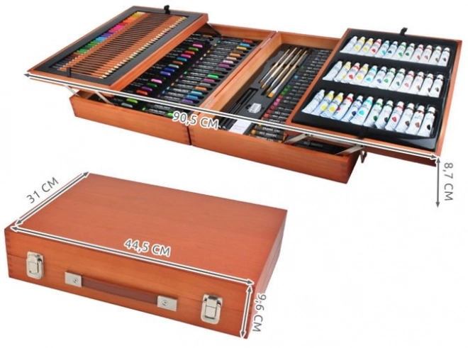 Grande trousse en bois pour petits artistes 174 pièces