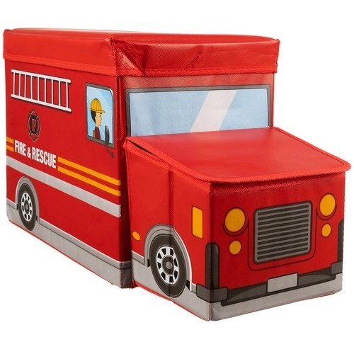 Pouf pliable / coffre à jouets Pompiers - Kruzzel 22489