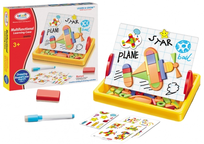 Tableau magnétique pour dessiner avec formes géométriques et aimants