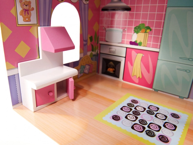 Maison de poupées en bois avec meubles - 70 cm