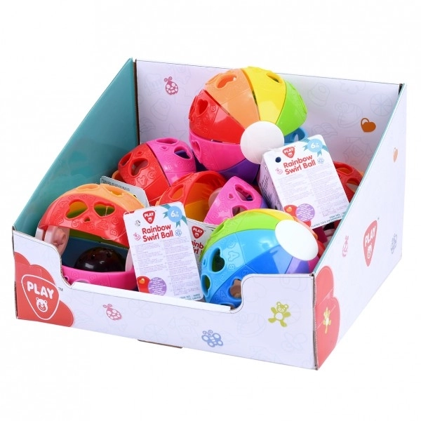Balle arc-en-ciel hochet en plastique 10cm 6m+
