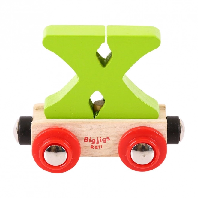 Bigjigs Rail Wagon pour circuit de train en bois - Lettre X