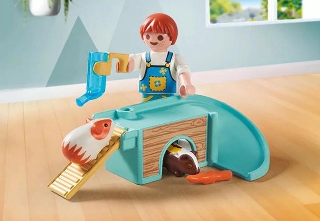 Set de figurines Mon Vie garçon avec cochons d'Inde