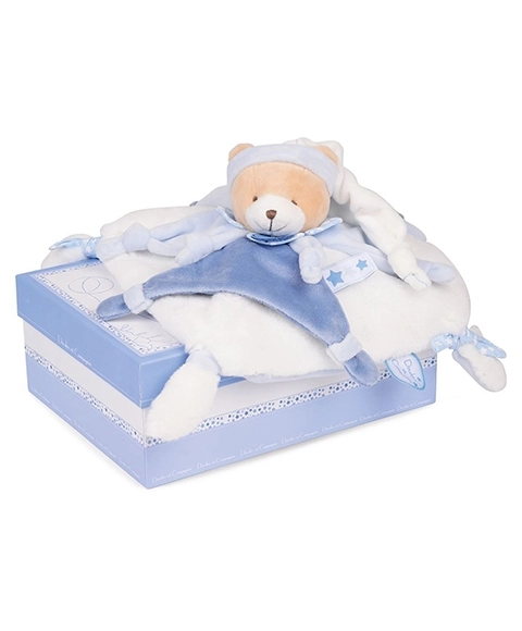 Doudou ensemble ourson en peluche câlin avec bonnet