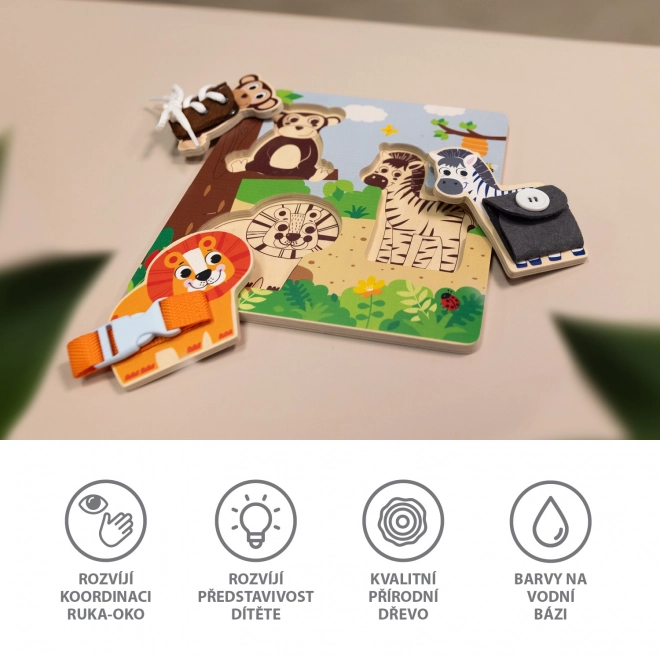 Puzzle safari en bois Montessori pour enfants