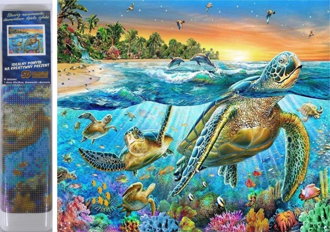 Kit de peinture diamant - tortues marines