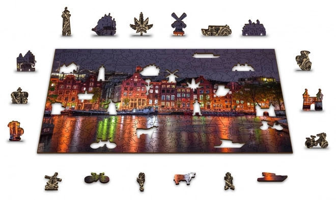 Puzzle en bois Amsterdam de Nuit