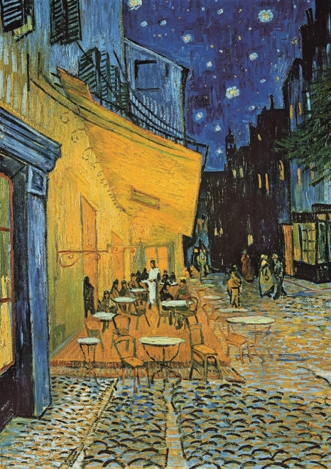 Puzzle Tournesols et Terrasse du Café la Nuit 2x1000 Pièces