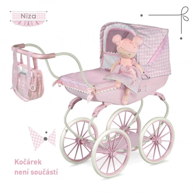 DeCuevas 20046 Poupée en peluche NIZA - 36 cm avec berceau