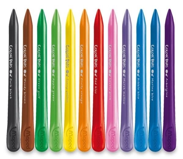MAPED Crayons plastiques triangulaires Color'Peps PlastiClean 12pcs
