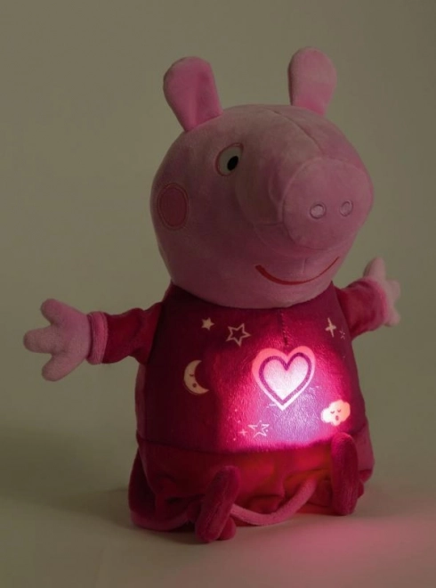 Peppa Pig 2 en 1 peluche doudou, musical + lumineux, rose, 25 cm
