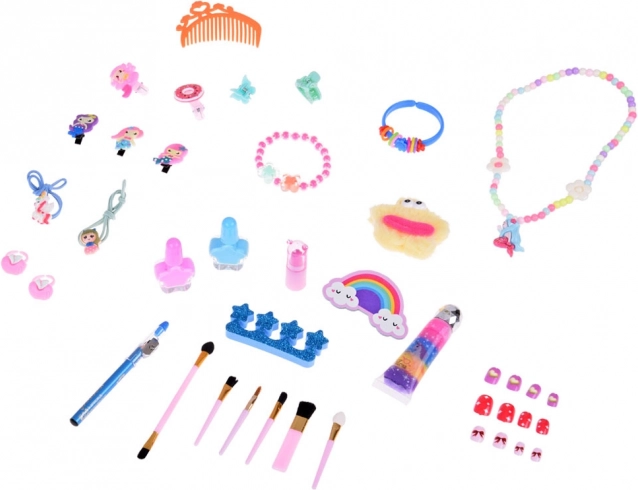 Grande trousse de beauté Sirène fards à paupières vernis pinces élastiques pour cheveux