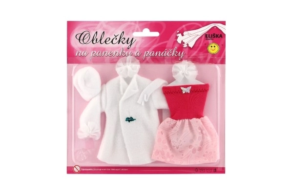 Robes/Vêtements - robes, manteau et bonnet pour poupées assortiment sur carte 22x21cm